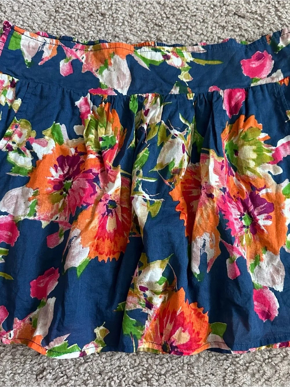 Aeropostale Navy Floral Mini Skirt Womens M